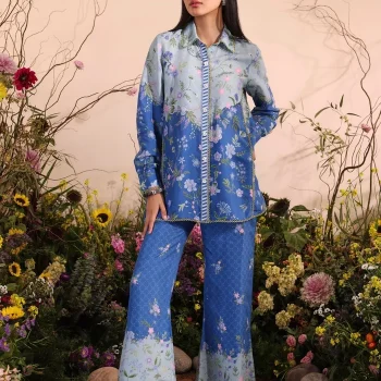 Oona Lawn Printed Navy Co-ord Set