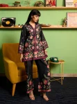 Zuni Pima Satin Black Printed Co-ord set
