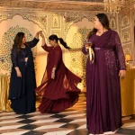 Champagne- Wine Drape Saree Dress with Sequin Embellished Cape