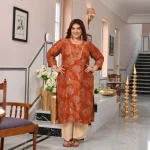 Gunjan-_Burnt_Orange_Floral_Printed_Viscose_Kurta-1.webp