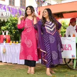 Kala Khatta- Deep Purple Bandhani Leheriya Aline Slit Suit Set